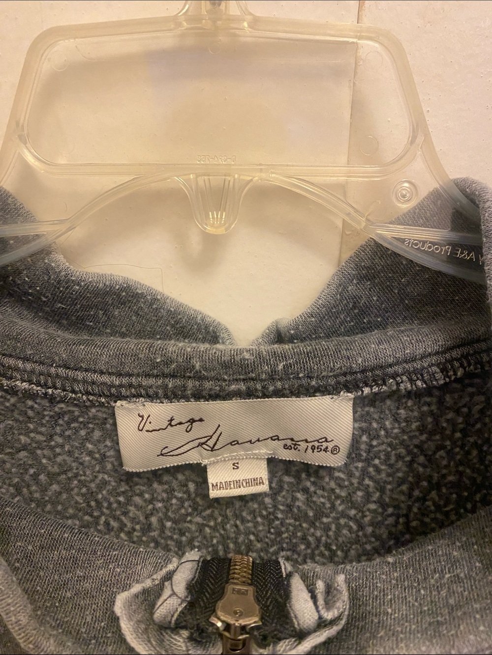Vintage Havana Washed Gray Half-Zip Pullover Sweater - Picture 2 of 9